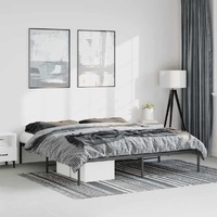 Metal Bed Frame without Mattress Black 183x213 cm