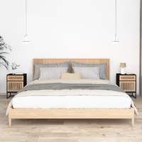 Bedside Cabinets 2 pcs Black 40x30x55.5 cm Engineered Wood&Iron