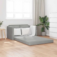 Floor Sofa Bed 2-in-1 Light Grey 122x204x55 cm Velvet