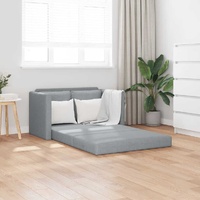 Floor Sofa Bed 2-in-1 Light Grey 112x174x55 cm Fabric