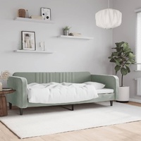 Day Bed without Mattress Light Grey 90x190 cm Velvet