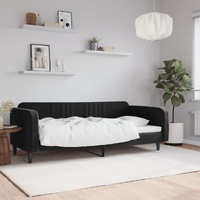 Day Bed without Mattress Black 90x190 cm Velvet