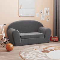 Kids' Sofa Bed 2-Seater Anthracite Soft Plush