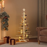 Wooden Christmas Tree for Decoration 125 cm Solid Wood Pine