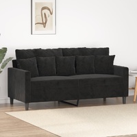 2-Seater Sofa Black 140 cm Velvet