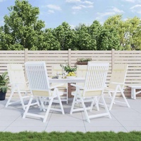 Highback Chair Cushions 6 pcs Cream Oxford Fabric