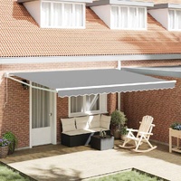 Retractable Awning Frame Manual White 400 x 300 cm Aluminium