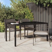 Garden Dining Table Brown 150 x 90 x 75 cm Poly rattan