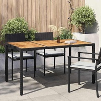 Garden Table Black 150 x 90 x 75 cm Poly Rattan