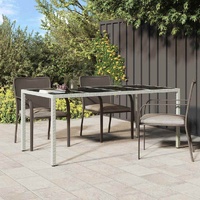 Garden Dining Table White 190 x 90 x 75 cm Poly rattan