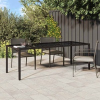 Garden Dining Table Brown 250 x 100 x 75 cm Poly rattan