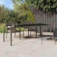 Garden Dining Table Grey 250 x 100 x 75 cm Poly rattan