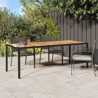 Garden Dining Table Black 250 x 100 x 75 cm Poly rattan