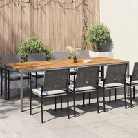 Garden Table Grey 250 x 100 x 75 cm Poly Rattan