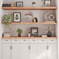 Wall Shelf Light Brown 180x50x(2-6) cm Treated Solid Wood Oak