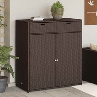 Garden Storage Cabinet Brown 105x55x113 cm Poly Rattan
