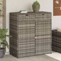 Garden Storage Cabinet Grey 105x55x113 cm Poly Rattan