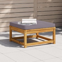 Garden Footstool with Cushions Solid Wood Acacia