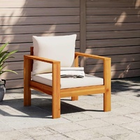 Garden Chair with Cushions Solid Wood Acacia