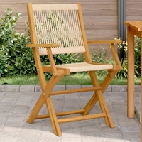 Garden Chairs 2 pcs Beige Solid Wood Acacia and Polypropylene