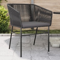 Garden Chairs 2 pcs with Cushions Black Poly Rattan
