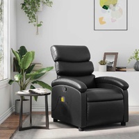 Massage Recliner Chair Black Faux Leather
