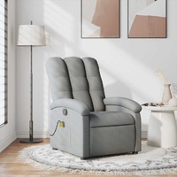 Massage Recliner Chair Light Grey Fabric