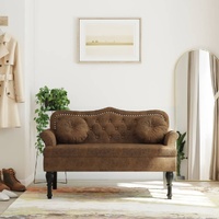 Bench with Cushions Brown 120.5x65x75 cm Faux Suede Leather