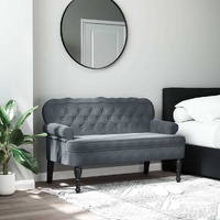 Bench with Backrest Dark Grey 119.5x64.5x75 cm Velvet