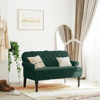 Bench with Backrest Dark Green 119.5x64.5x75 cm Velvet