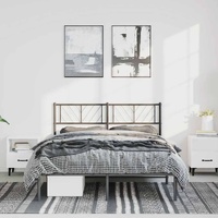Metal Bed Frame without Mattress with Headboard Black 150x200 cm