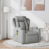 Massage Recliner Chair Light Grey Fabric
