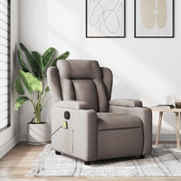Massage Recliner Chair Taupe Fabric