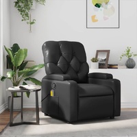 Massage Recliner Chair Black Faux Leather