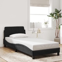 Bed Frame with Headboard without Mattress Black 90x190 cm Velvet