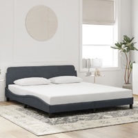 Bed Frame without Mattress Dark Grey 183x203 cm King Velvet