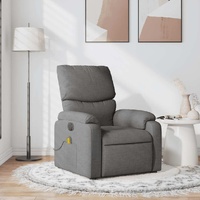 Massage Recliner Chair Dark Grey Fabric