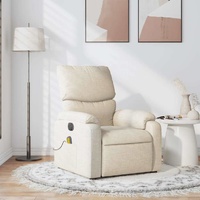 Massage Recliner Chair Cream Fabric