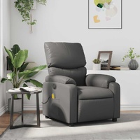 Massage Recliner Chair Grey Faux Leather