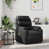 Massage Recliner Chair Black Faux Leather