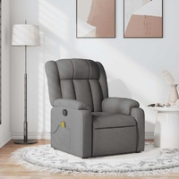 Massage Recliner Chair Dark Grey Fabric
