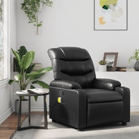 Massage Recliner Chair Black Faux Leather
