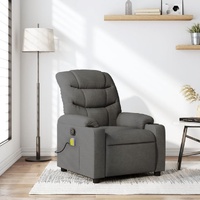 Massage Recliner Chair Dark Grey Fabric