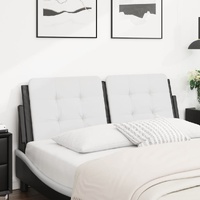 Headboard Cushion "Zadar" White and Black 137 cm Double Faux Leather