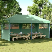 Foldable Party Tent Pop-Up with 3 Sidewalls Green