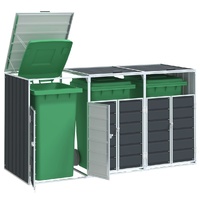 Wheelie Bin Storage for Triple Bins Anthracite 216x81x115 cm Steel