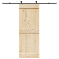Sliding Door Hardware Kit 213,5 cm Steel Black