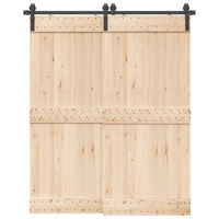 Sliding Door Hardware Kit 183 cm Steel Black