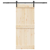 Sliding Door Hardware Kit 183 cm Steel Black