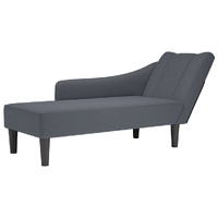 Chaise Lounge with Right Armrest Dark Grey Velvet